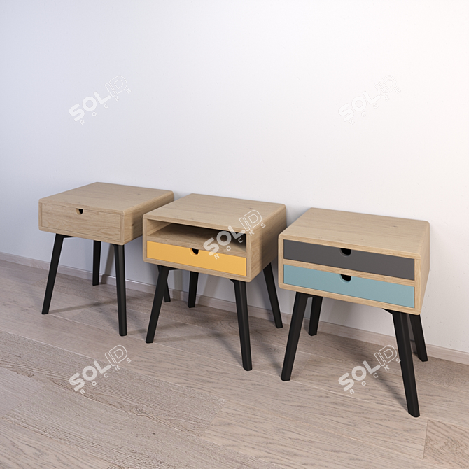 Stylish "Ketchikan" Bedside Tables 3D model image 2