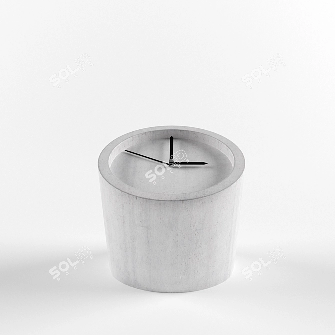 Concrete Table Clock 3D model image 1