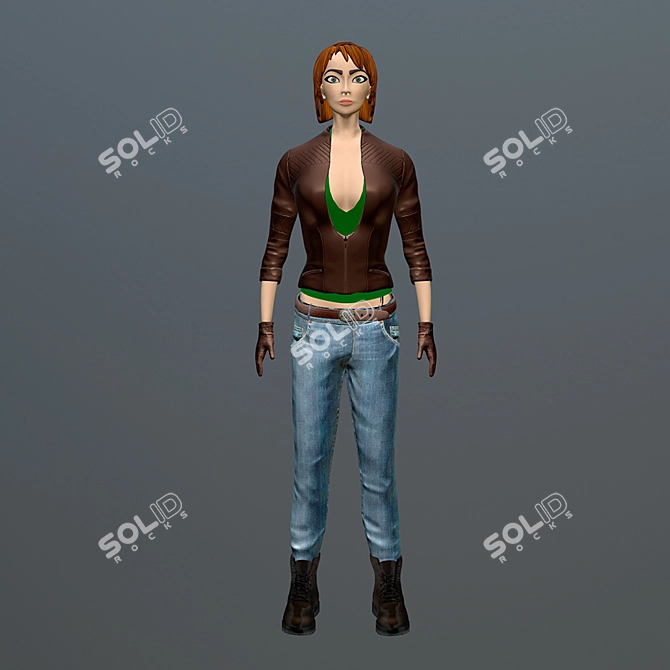 Low Poly Girl Character: Emma 3D model image 1