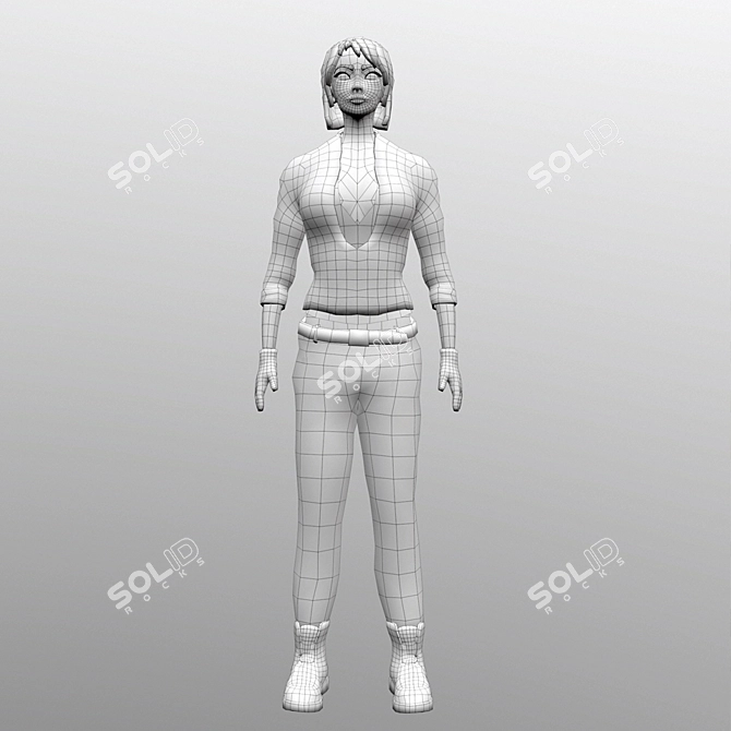 Low Poly Girl Character: Emma 3D model image 2