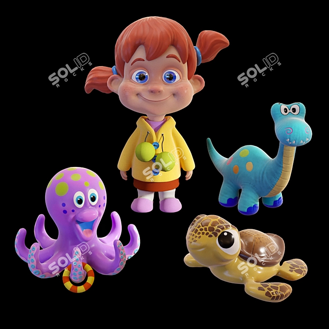 Poly-Count Toys: 55k+ Polygon Set 3D model image 1