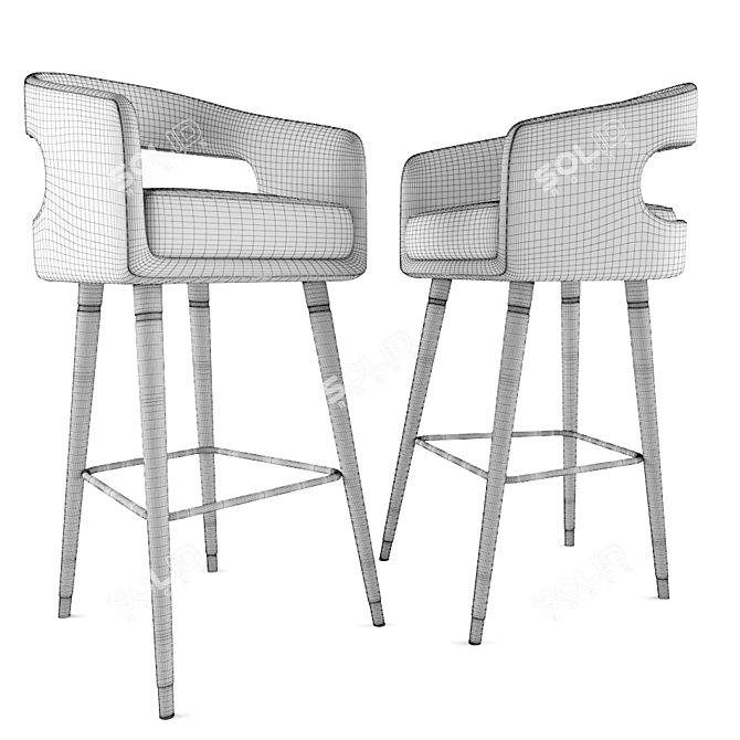Elegant Ellen Bar Chair 3D model image 2
