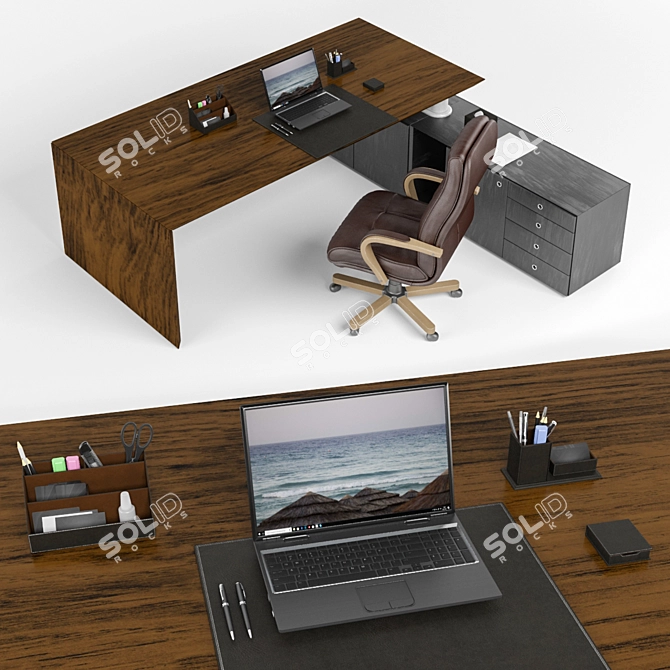 Elegant MultipliCEO Office Set 3D model image 2