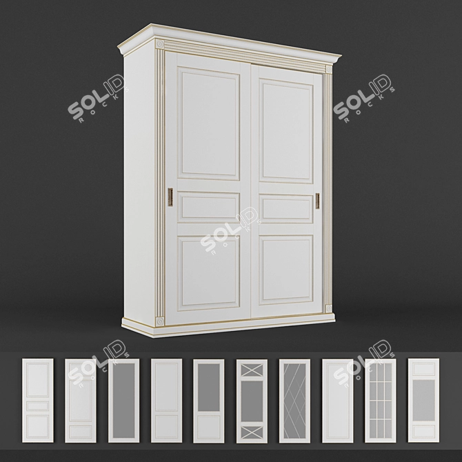 Modern 2-Door Wardrobe by Rossta 3D model image 1