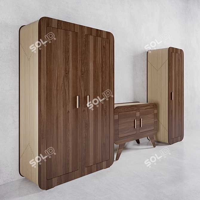 Modern Scandinavian Furniture Set 3D model image 2
