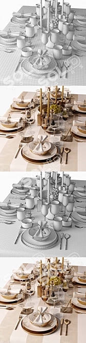 Elegant Table Setting by Zara 3D model image 3