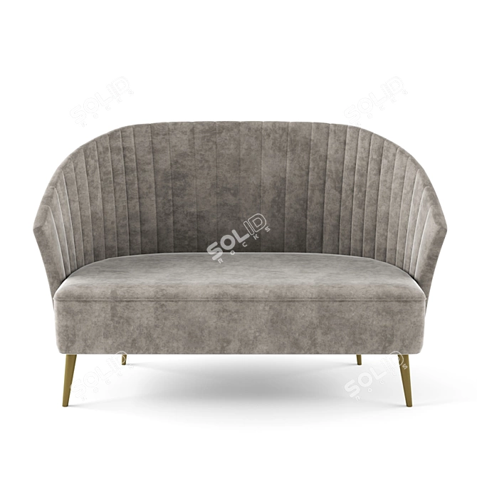 Nuka 2-Seater Sofa: Sleek and Comfortable 3D model image 1