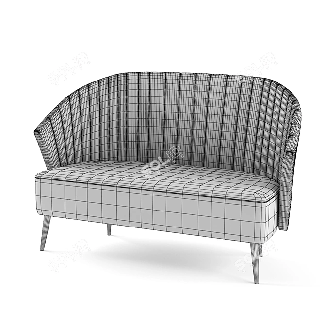 Nuka 2-Seater Sofa: Sleek and Comfortable 3D model image 3
