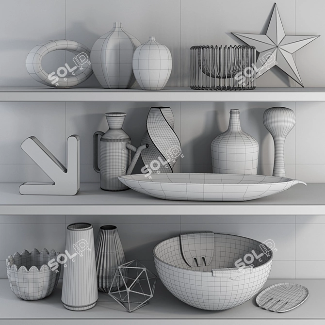 Modern Decor Set: Contemporary Home Accents 3D model image 2