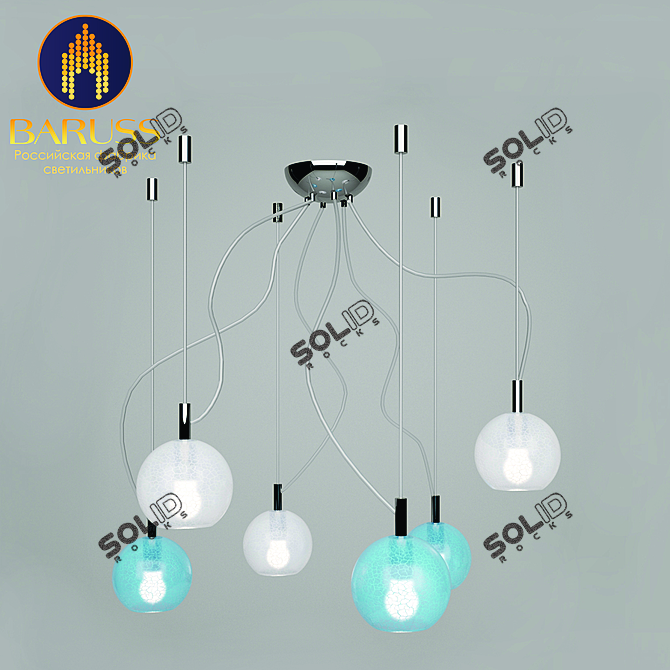 Elegant Glass Chandelier, Baruss BS102 3D model image 1