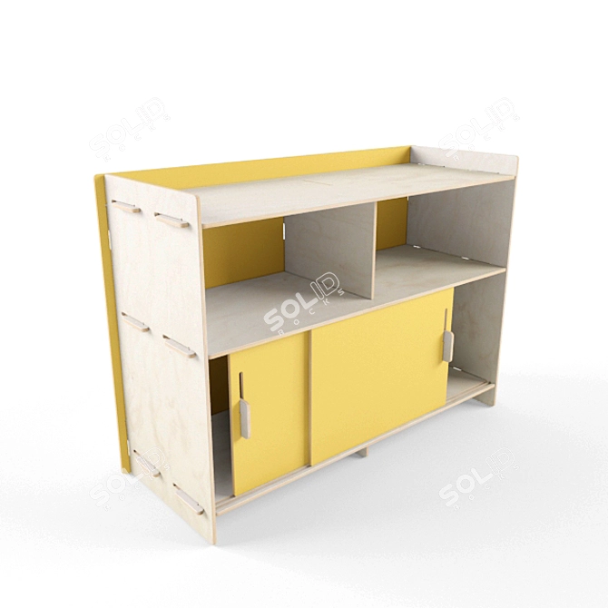 Modern Sliding Box Chest "Rocky 3D model image 1