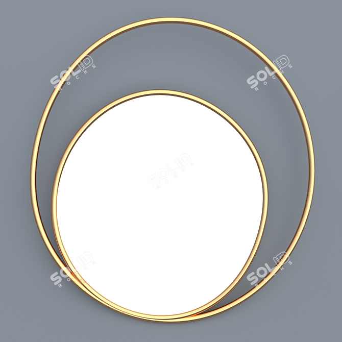 Stylish Oval Decor Mirror 3D model image 1