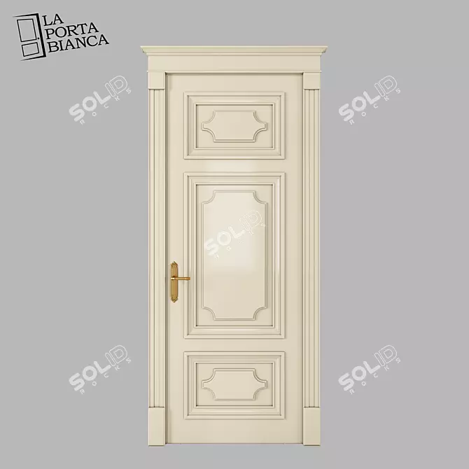 Elegant Milk Toned Door 3D model image 1