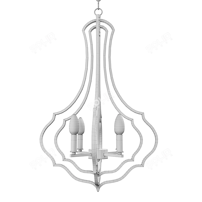 Stylish Loft Chandelier 3D model image 3