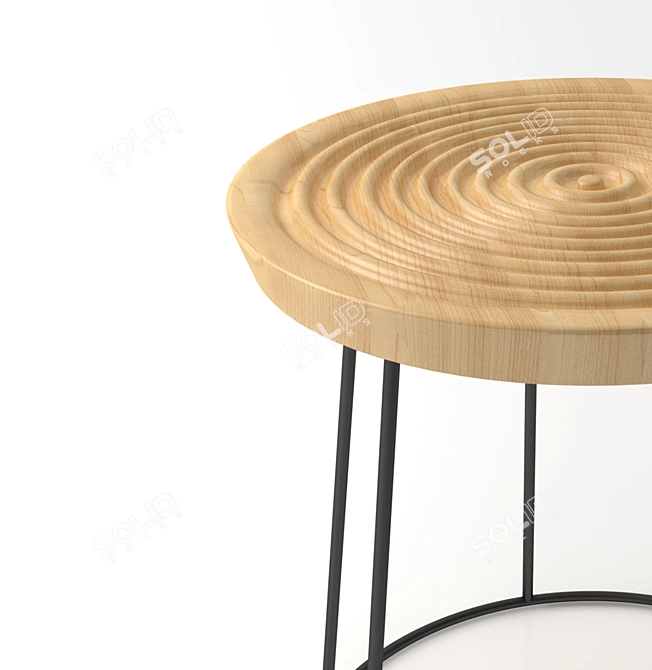 Natural Oak Coffee Table Kraplyna 3D model image 2