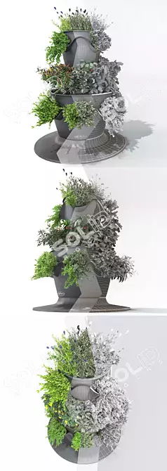 Fresh Harvest: Veggie & Herb Lechuza Set 3D model image 2