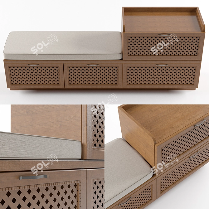 Stylish Shoe Storage Solution 3D model image 2
