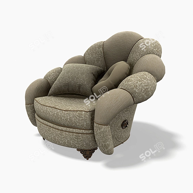 Grand Royal Armchair: Luxury and Elegance 3D model image 1