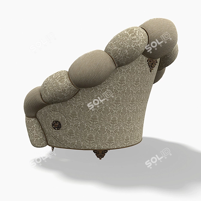 Grand Royal Armchair: Luxury and Elegance 3D model image 2