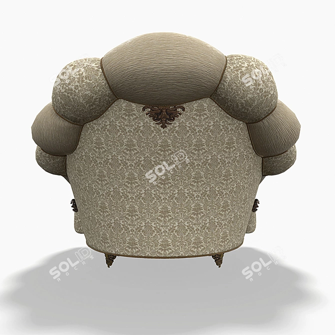 Grand Royal Armchair: Luxury and Elegance 3D model image 3