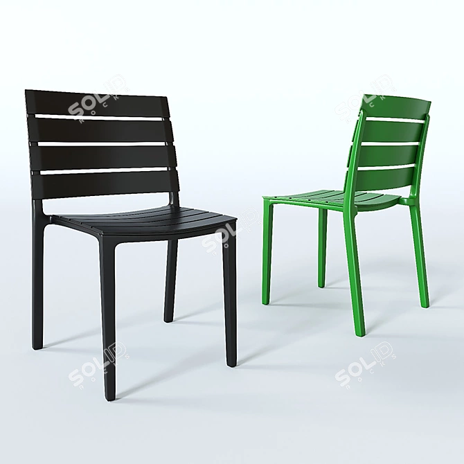 Sleek Santa Monica Black Table 3D model image 1