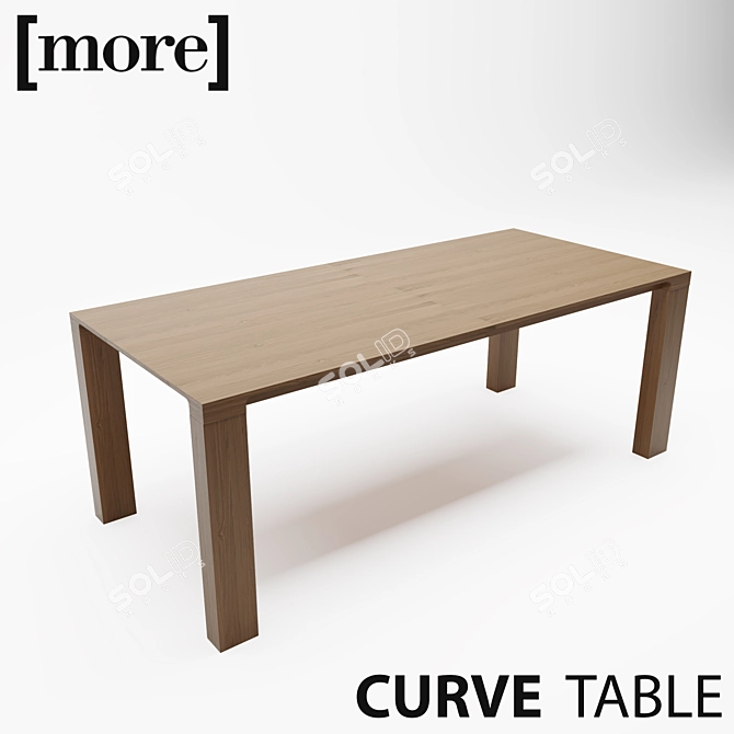 Sleek Curve Table : Modern Design 3D model image 1