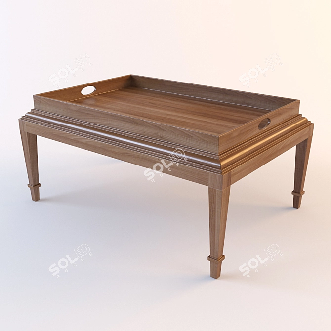 Stylish Rectangular Tray Coffee Table 3D model image 1