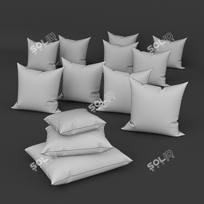 Botanical-inspired Accent Pillows 3D model image 2