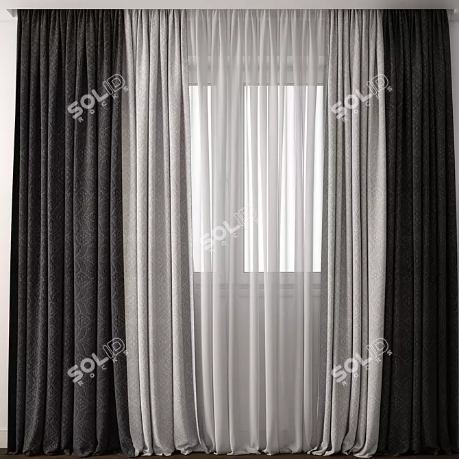 Exquisite Curtain Model - 3ds max & OBJ Archive 3D model image 1