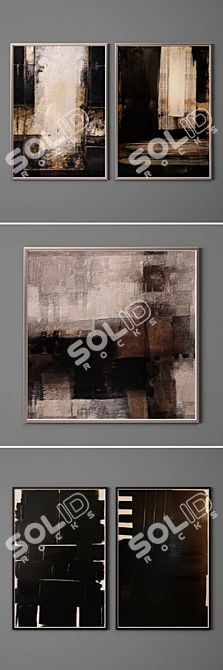 Modern Art Paintings Set (8 pcs) 3D model image 2