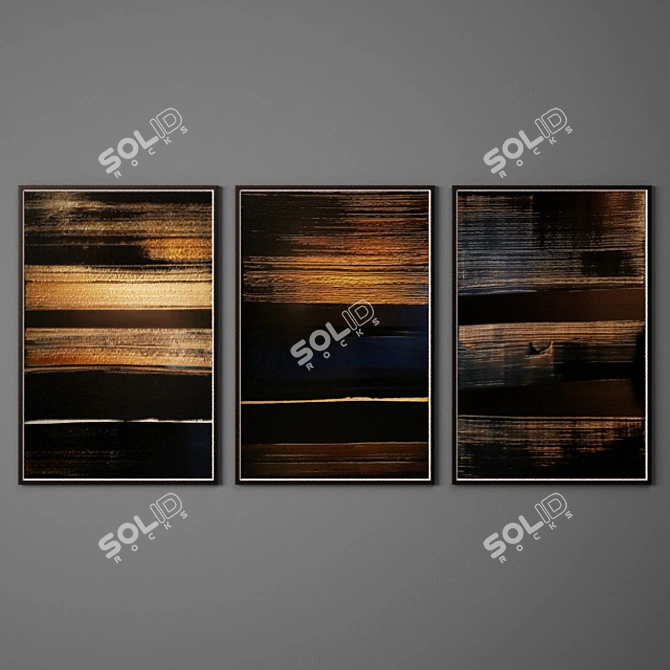 Modern Art Paintings Set (8 pcs) 3D model image 3