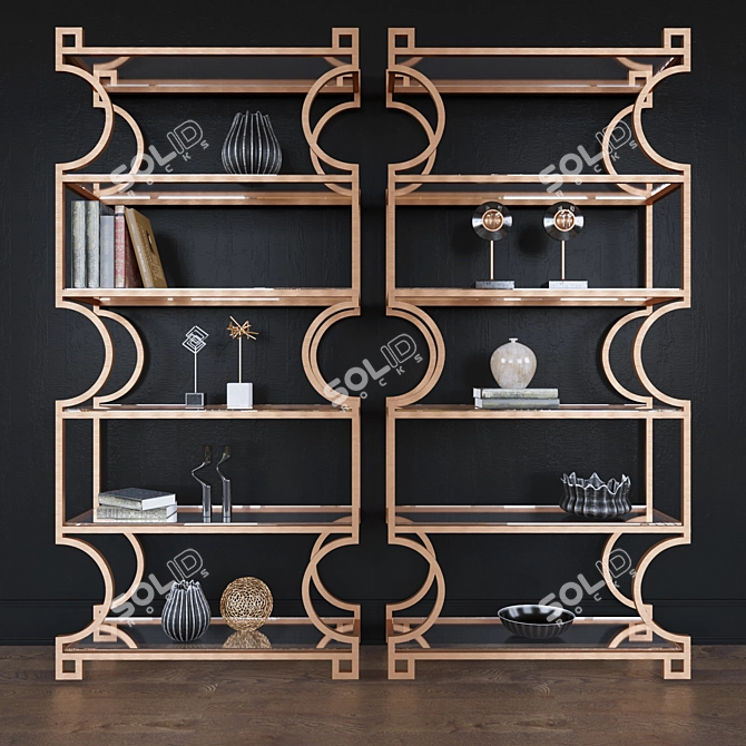 Decorative Shelf Set 3D model image 1