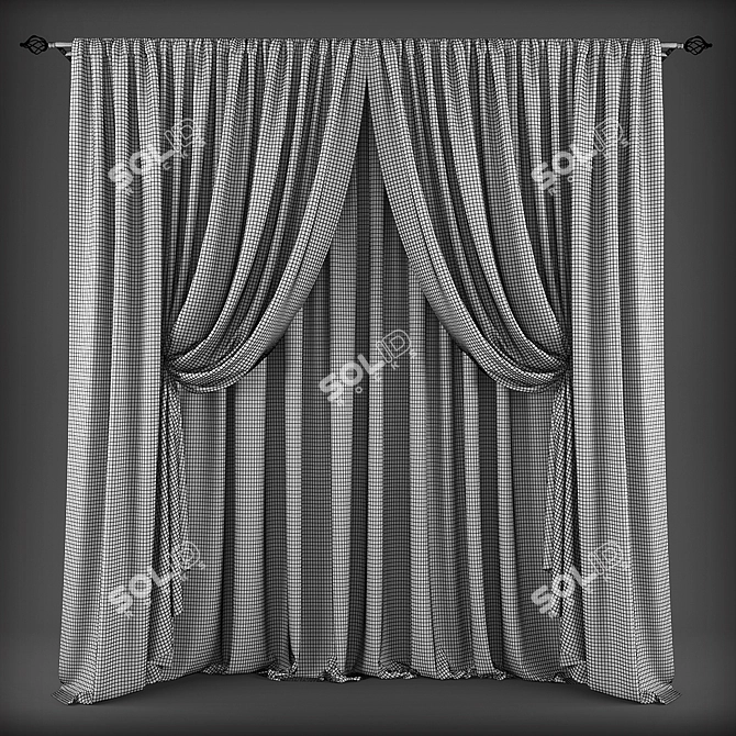 Classic Style Curtains 3D model image 2