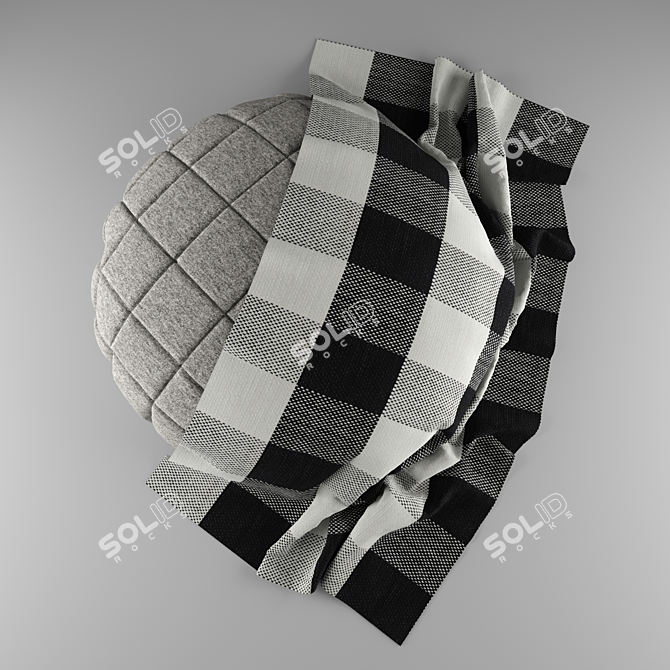 Round Comfort+: Circle Cushion with Cozy Blanket 3D model image 1