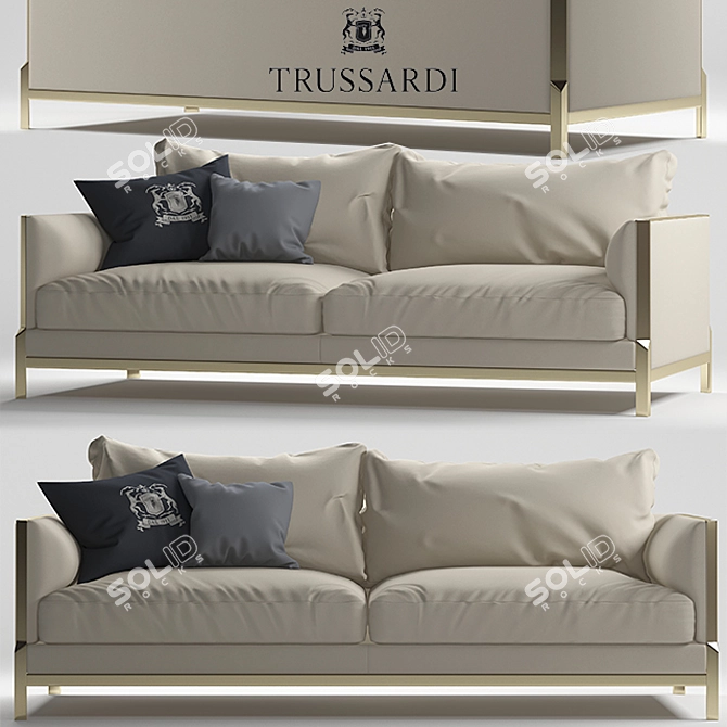 Luxury Italian Band Sofa: Trussardi Casa 3D model image 1