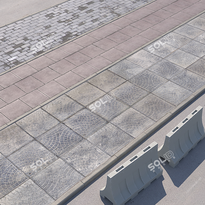 Versatile Sidewalk & Road Set 3D model image 1