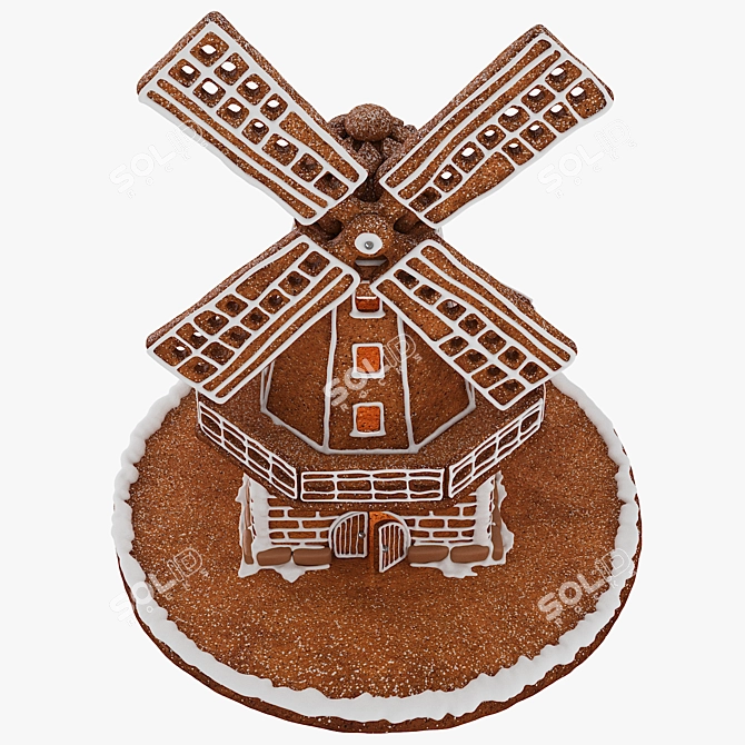 Glowing Gingerbread Mill 3D model image 2