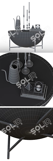 Darbuka Brass Coffee Table - Stylish, Functional, and Timeless 3D model image 3