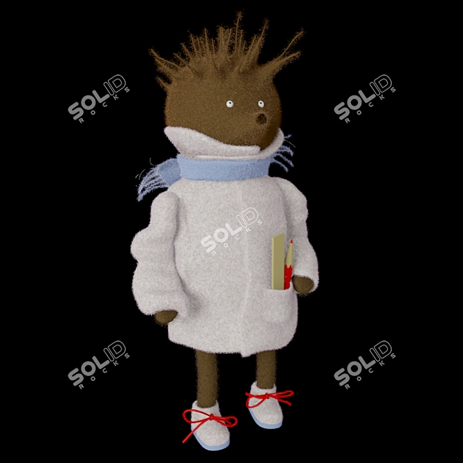 Handmade Hedgehog Doll 3D model image 1