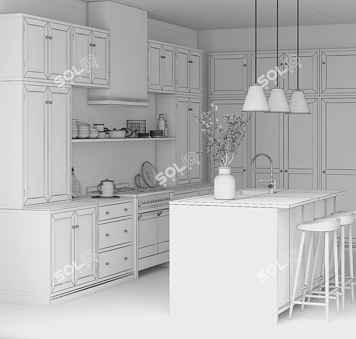 Devol Open-Stack Kitchen Design 3D model image 3