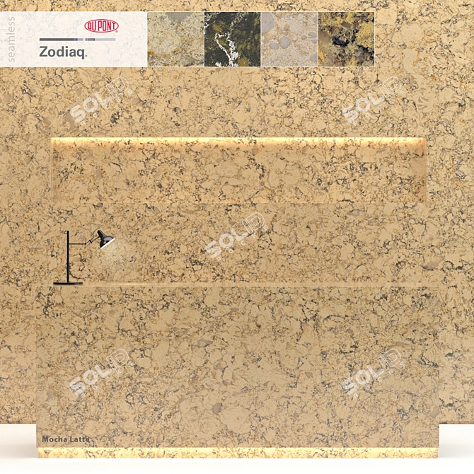 Zodiaq Quartz Kitchen Countertops 3D model image 1