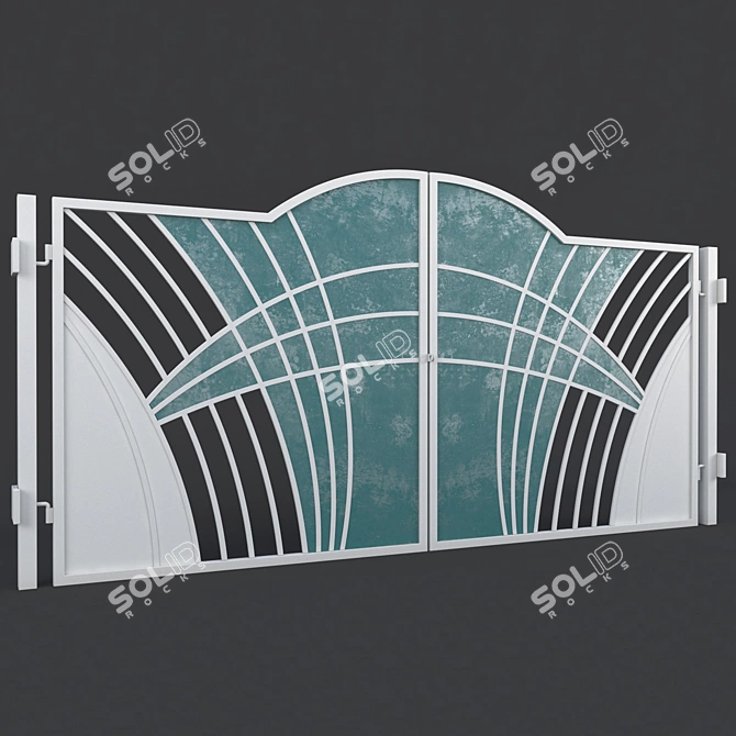 Sturdy Steel Gate: Durable Design 3D model image 2