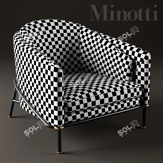 Elegant Minotti Fil noir Chair 3D model image 3