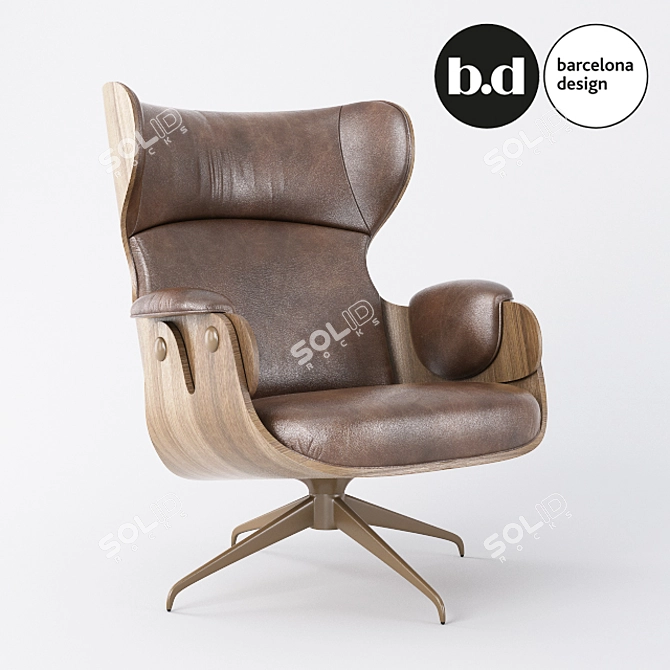 BD Barcelona Lounger Armchair Set: Stylish Design by Jaime Hayon 3D model image 2