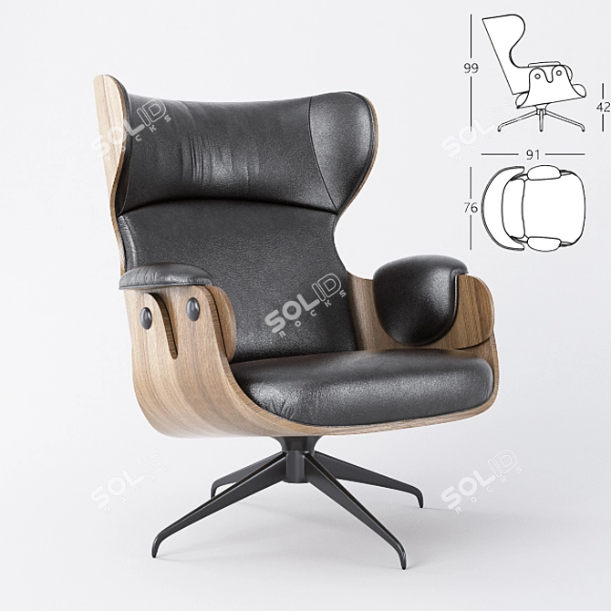 BD Barcelona Lounger Armchair Set: Stylish Design by Jaime Hayon 3D model image 3
