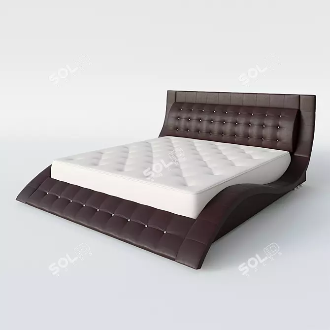 Elegant Wave Bed by Sonata Möbel 3D model image 1