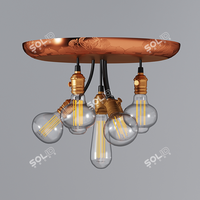 Industrial Steampunk Lamps 3D model image 1