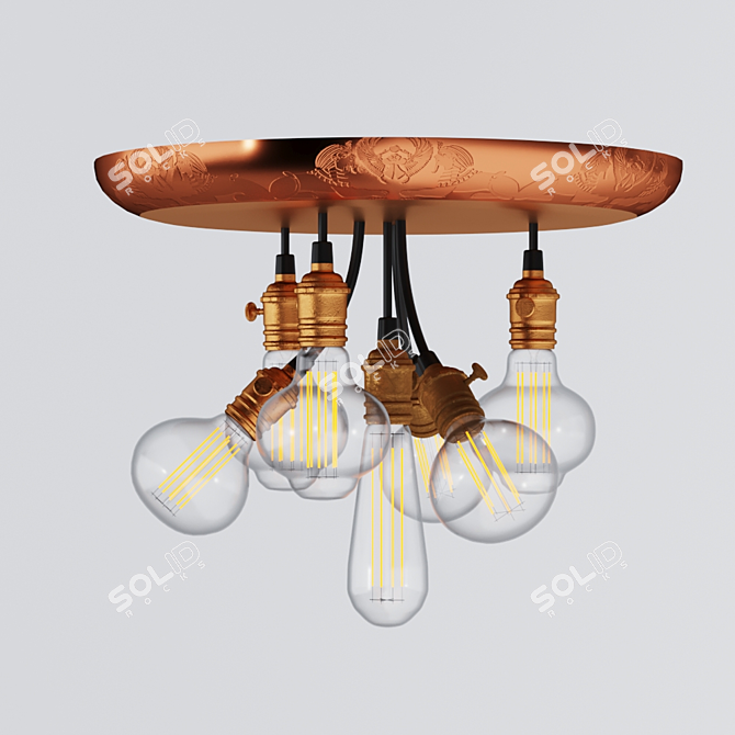 Industrial Steampunk Lamps 3D model image 2