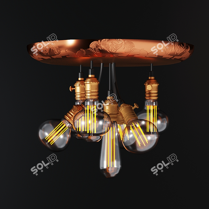 Industrial Steampunk Lamps 3D model image 3
