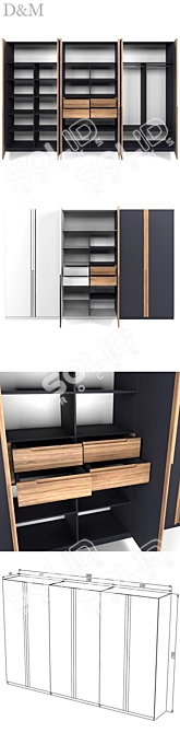 Versatile Set of DM Cabinets - Stylish Storage Solution 3D model image 2